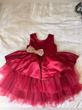 Gorgeous Red Satin Little Girl’s Formal Dress